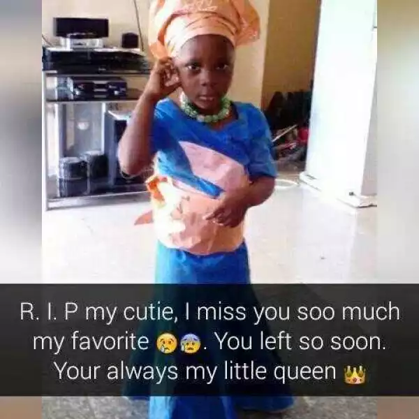 "Goodbye my best friend, my joy" Nigerian woman mourns the death of her young daughter